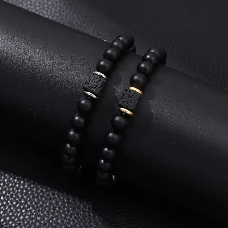 1pc New Magnetic Bracelets Men Nature Stone Bead Couple Bracelets for Women Health Care Help Weight Loss Jewelry2 Colors - 6