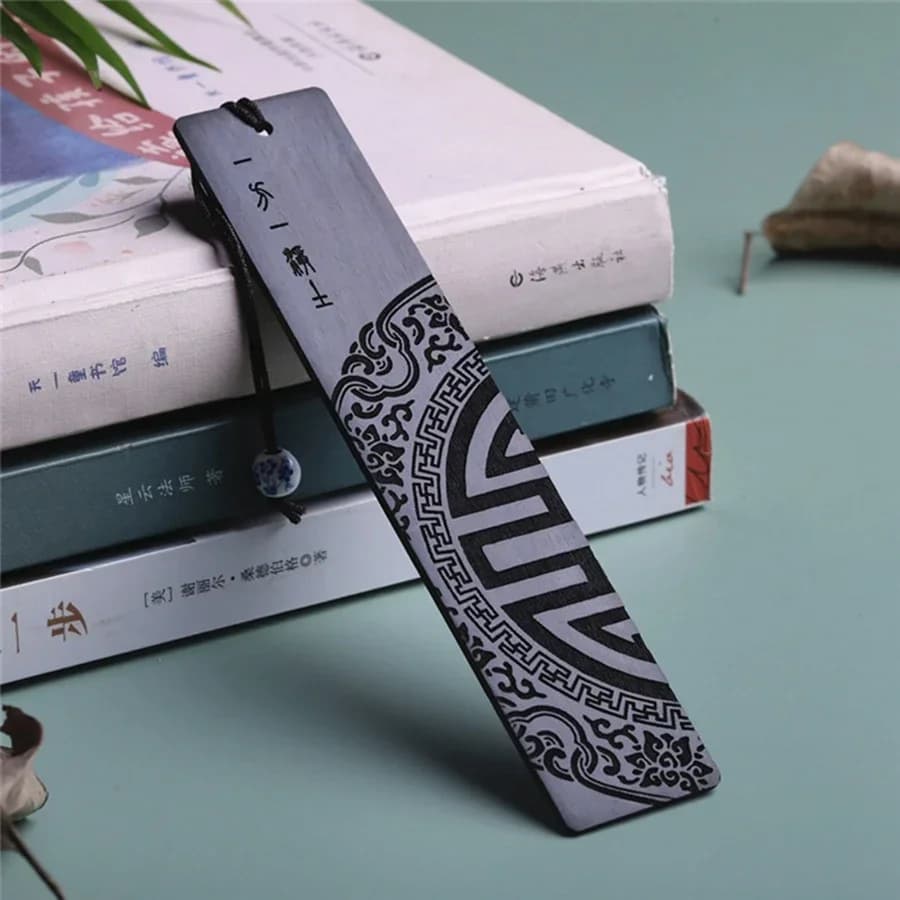 علامة كتاب على الطراز الصيني من خشب السنديان الأحمر، هدية تذكارية للمدرسة والأعمال، أفضل هدية لعشاق الكتب - 5