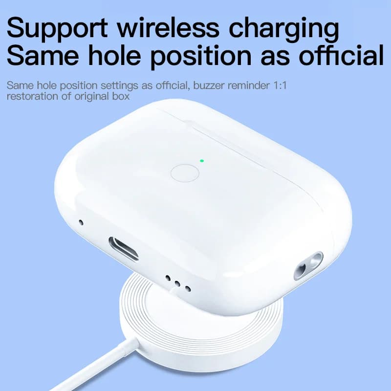 علبة شحن أصلية بديلة لسماعات Airpods Pro 1 2 3، علبة شاحن بطارية لسماعات البلوتوث مع ضوء مؤشر LED - 2