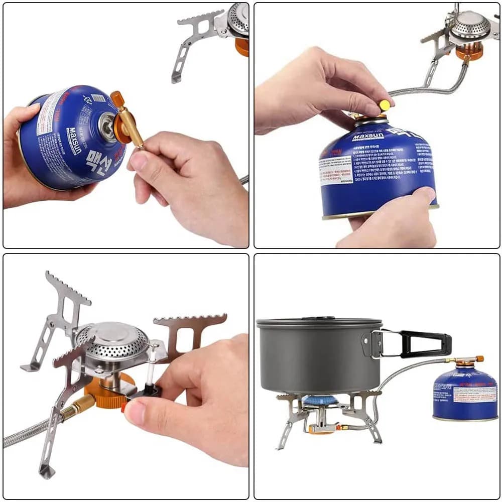Outdoor Camping Gas Stove High Power Burner Portable BBQ Heater Tourist Portable Cooking Equipment Picnic Supplies - 2