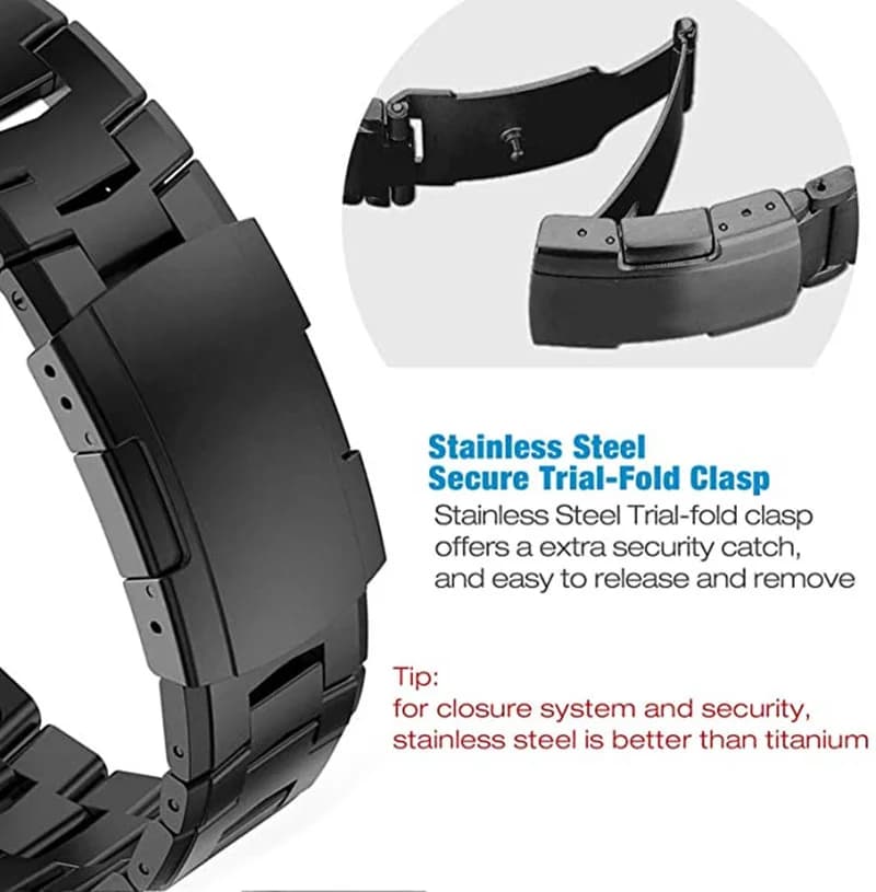 Garmin 22mm 26mm Quick Fit Titanium Metal Watch Band Bracelet For Fenix 7X 7 6X Pro 5X Plus/ Instinct/Epix Strap Wristband - 5