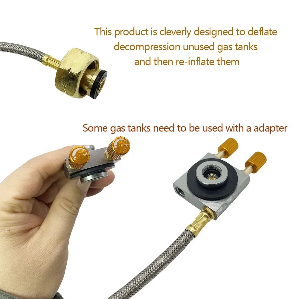محول أوروبي لملء اسطوانات الغاز مع صمام تخفيف الضغط لمواقد التخييم - 2