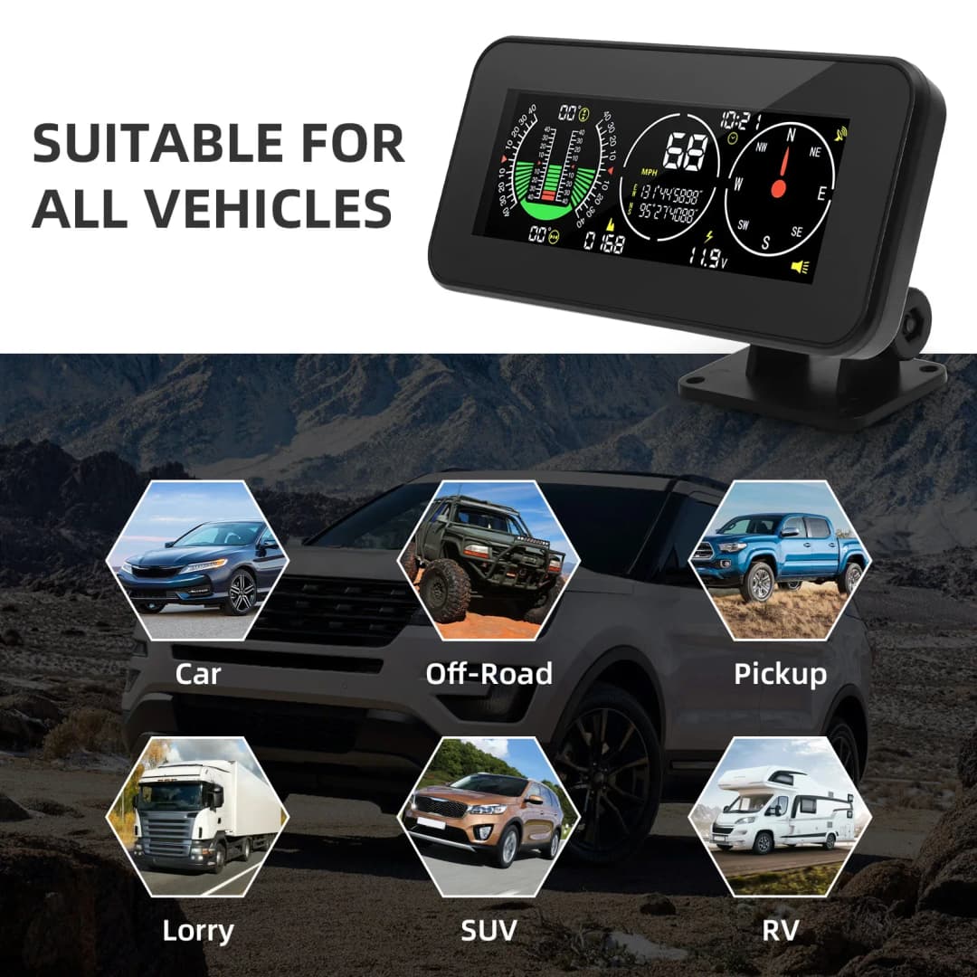 مقياس سرعة وانحدار رقمي M60 مع مقياس ميل M50، جهاز ملاحة GPS، بوصلة، ملحقات للطرق الوعرة 4x4، كمبيوتر على متن السيارة - 6