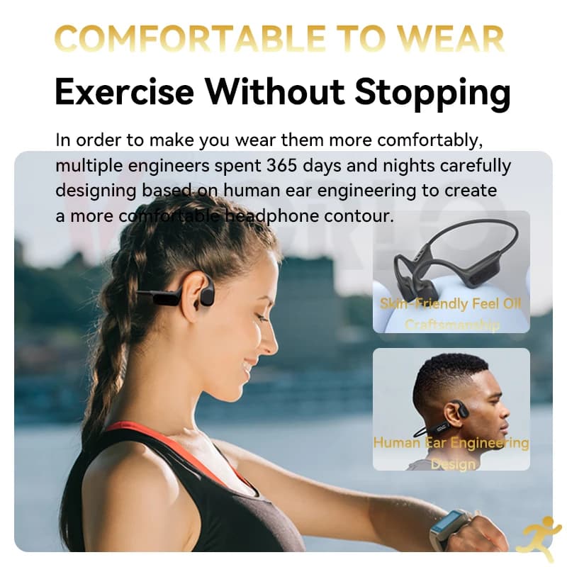 IPX8 True Waterproof Bluetooth 5.4 Swimming Diving Bone Conduction Headphone 32GB MP3 Player Summer Sports Cycling Music Headset - 4