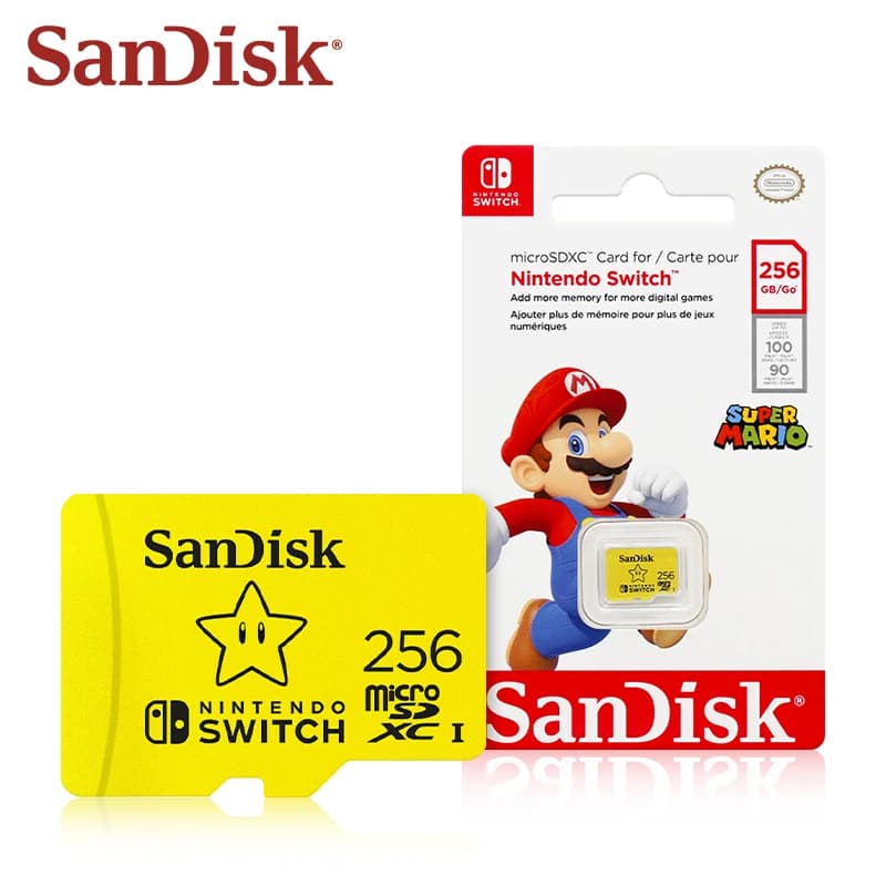بطاقة ذاكرة SanDisk Micro sd بسعة 64 جيجابايت microSDXC لتخزين ألعاب Nintendo Switch، بسعة 128 جيجابايت و256 جيجابايت، بسرعة تصل إلى 100 ميجابايت/ثانية، بطاقة ذاكرة Switch بسعة 512 جيجابايت - 3