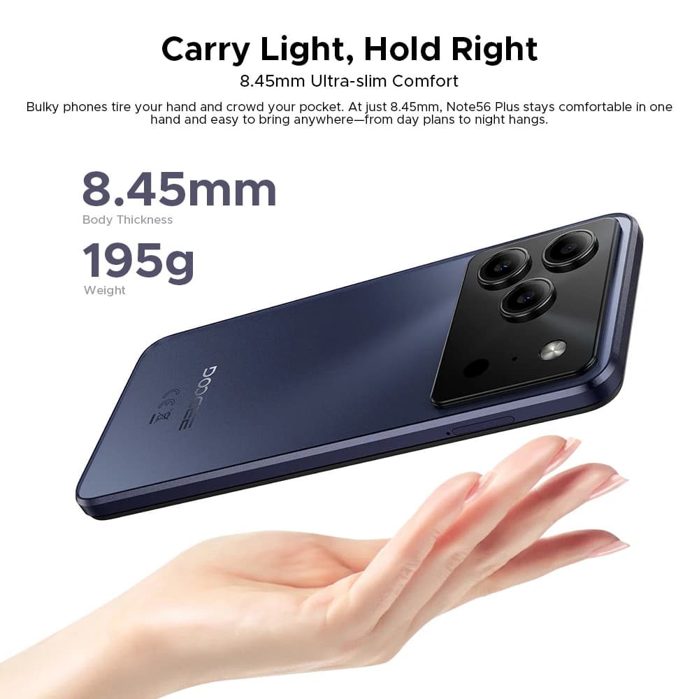 إصدار عالمي DOOGEE Note56 Plus أندرويد 16 هاتف ذكي 48 جيجابايت+256 جيجابايت بطارية كبيرة 6150 مللي أمبير شاشة 6.56 بوصة 90 هرتز كاميرا 50 ميجابكسل NFC - 6