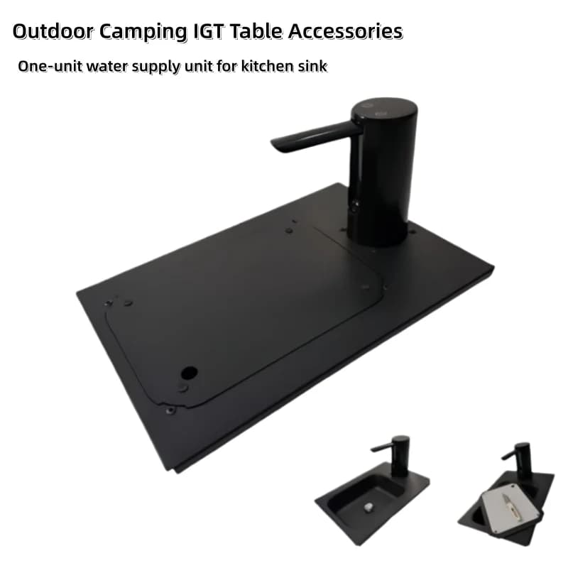 Outdoor Camping IGT Unit Tea Tray Water Dispenser Sink With Cutting Board Aluminum Alloy Folding Table For RV Kitchen Accessorie