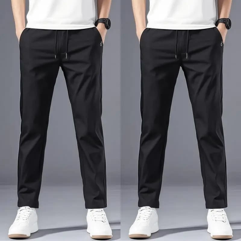 Casual Pants Men's Korean Version Summer Thin Men's New Sports Pants Loose and Versatile Trend Light Luxury Straight Trousers - 3