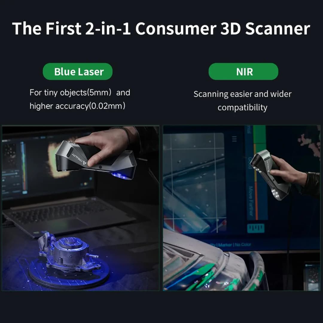 Creality 3D Scanner Raptor CR-Scan 3D Printing Handheld Scan 0.02 mm Accuracy 60fps Scanning Speed Blue Laser NIR Light Scanner - 2