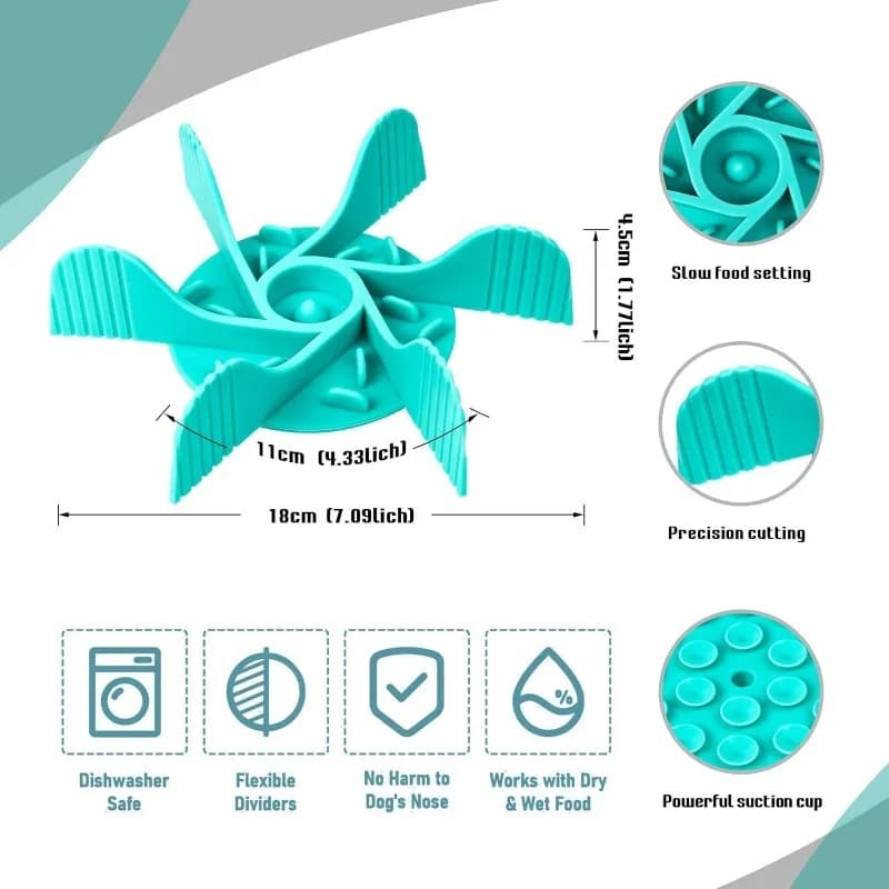 Pet Feeder Plugin Powerful Suction Cup Slow Food Anti Choking Bowl Convenient Easy Clean Extended Dogs Eating Time Pet Supplies - 4