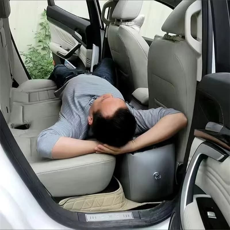 مسند قدم قابل للنفخ للسفر بالسيارة مرتبة هوائية وسادة فجوة المقعد الخلفي إكسسوارات داخلية للسيارة للقيادة الذاتية أداة تخييم بالسيارة - 5