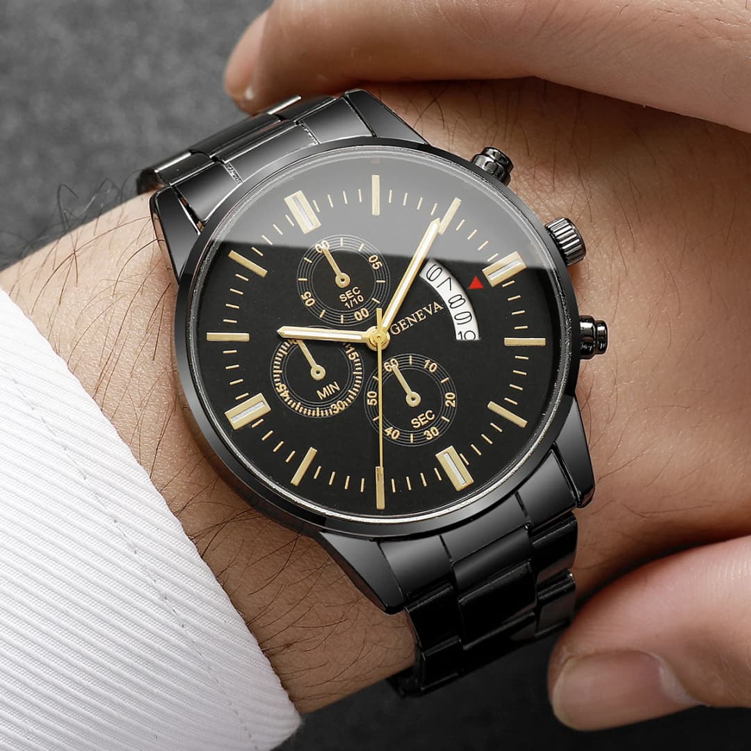 ساعات أعمال رجالية فاخرة موضة تقويم ساعة كوارتز للرجال (بدون علبة) - 4