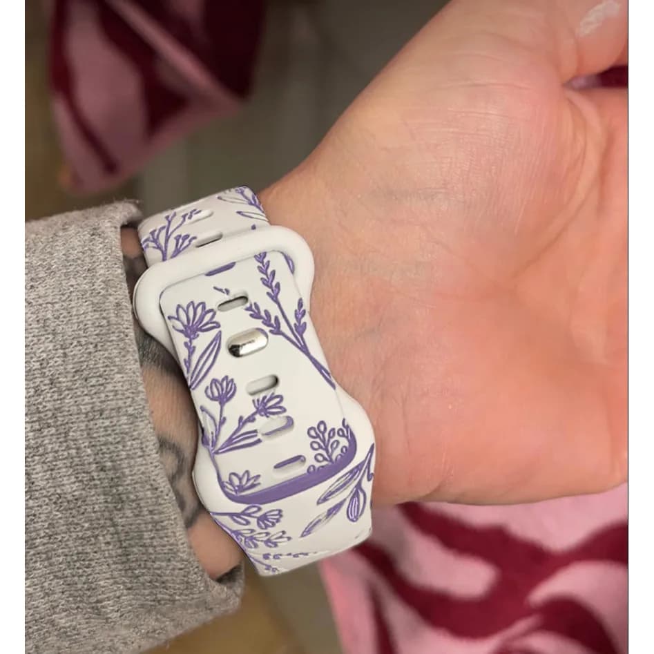 حزام منقوش من السيليكون لساعة أبل 40مم 44مم 41مم 49مم 45مم 46مم 42مم لسلسلة iwatch 10 9 7 se 6 5 4 8 - 2
