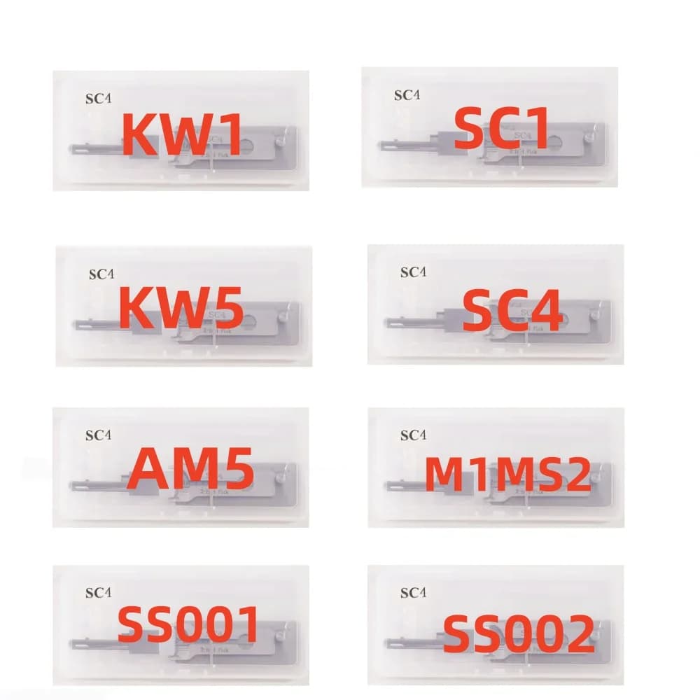 أدوات Lishi طرازات SC1 SC4 KW1 M1/M2 AM5 KW5 M1 MS2 SS001 PRO SS002 PRO أدوات فتح أقفال 2 في 1