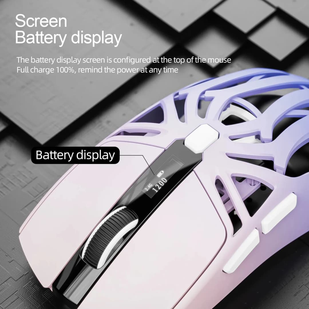 SMAILWOLF RS8 3-Mode Wireless Gaming Mouse BT5.1 2.4G Wired 24000 DPI 6 Keys 70g 1000Hz RGB Game Mouse For PC Gamer - 5