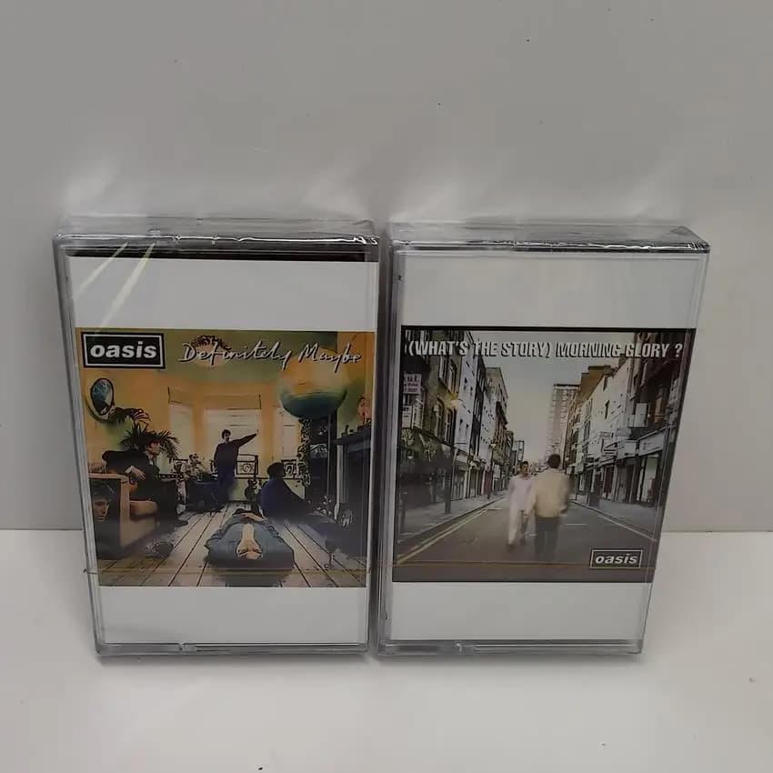 شريط موسيقى روك Oasis Liam Gallagher، ألبوم Definitely Maybe، Live Forever، أشرطة كاسيت، أزياء تنكرية، مسجل، مشغل، صندوق موسيقى تصويرية