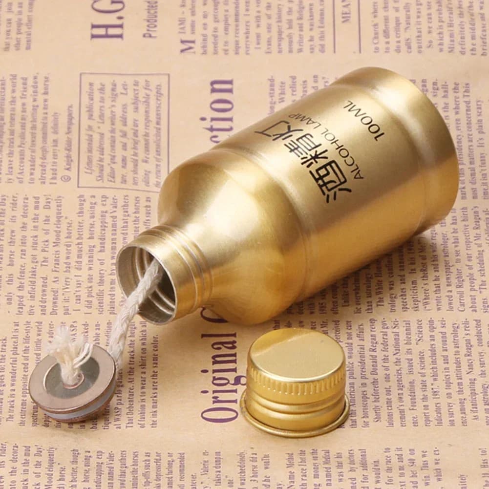 مصباح كحول محمول عالي الجودة، مصنوع من سبائك الألومنيوم، مثالي للتخييم والمشي لمسافات طويلة، سعة 100 مللي - 6