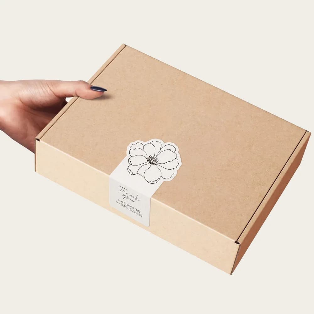 50pcs/pack of Irregular Flower Rectangular Stickers for Small Business Gift Box Sealing Stickers Adhesive Packaging Stickers - 4