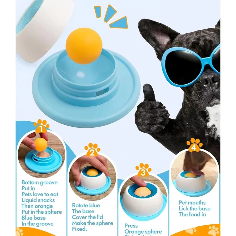 Pet Slow Licking Bowl For Dogs/cats, Non-slip Interactive Puzzle Toy, Healthy Slow Feeder, Reduces Boredom Anxiety, Fun Licking