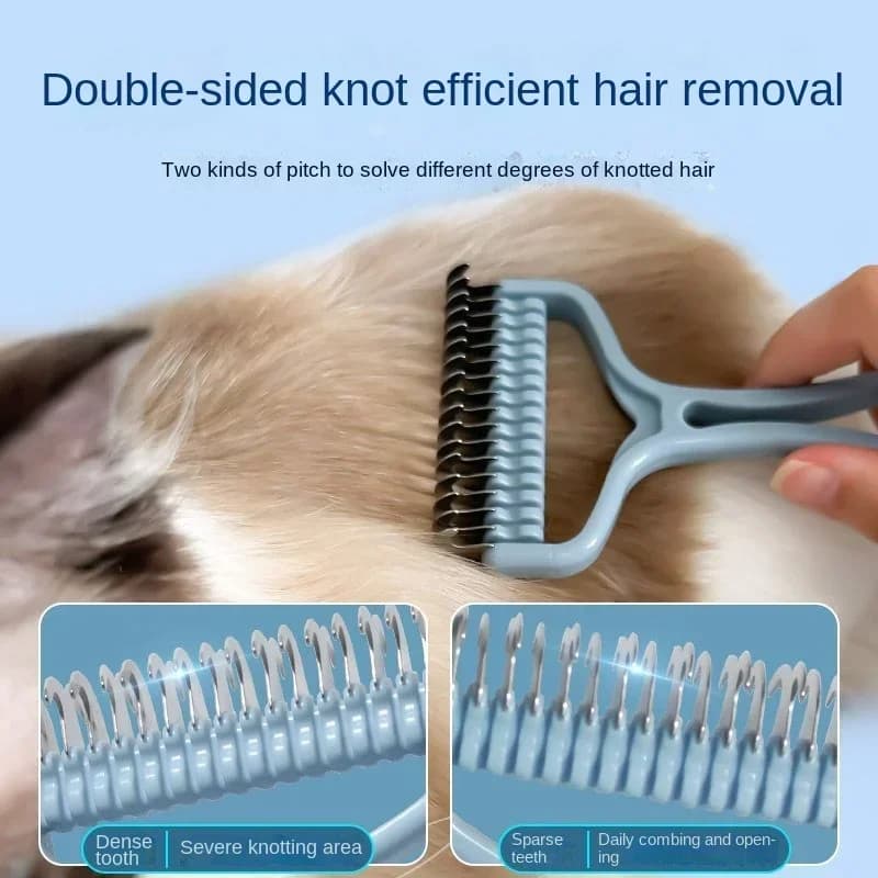 Cat Brush Pet Knot Comb 2 in 1 Dogs Cat Fur Knot Cutter Pets Hair Removal Comb Dog Grooming Shedding Tools Pet Cleaning Supplies - 6