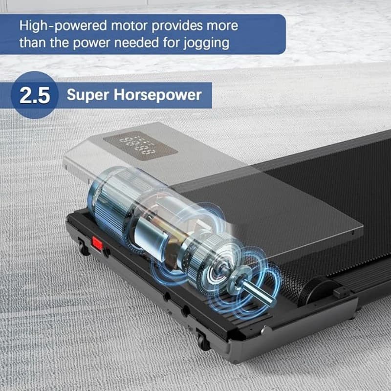 جهاز مشي منزلي يتحمل حتى 300 رطل، محرك 2.5 حصان، شاشة LCD رقمية، جهاز مشي وركض للياقة البدنية - 5