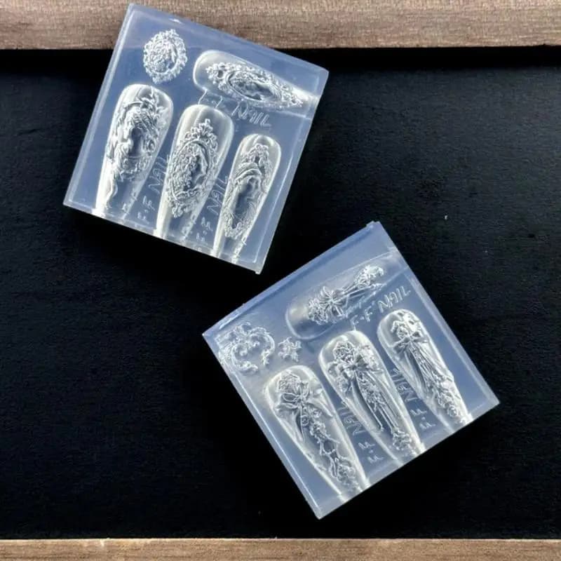 إطار صور أفاتار قالب أظافر سيليكون ثلاثي الأبعاد، تصميم فيونكة على الطراز الأوروبي، قالب مانيكير وأداة تزيين فن الأظافر - 2