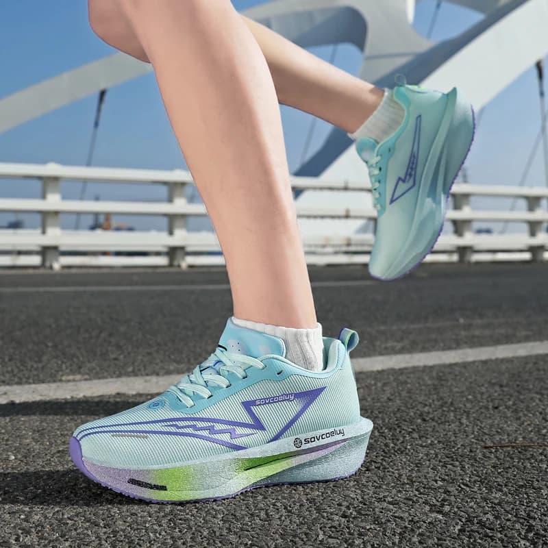 أحذية جري بلوحة كربون متخصصة للماراثون رجال رياضية خفيفة الوزن قابلة للتنفس أحذية نسائية مريحة رياضية مقاومة للانزلاق - 6