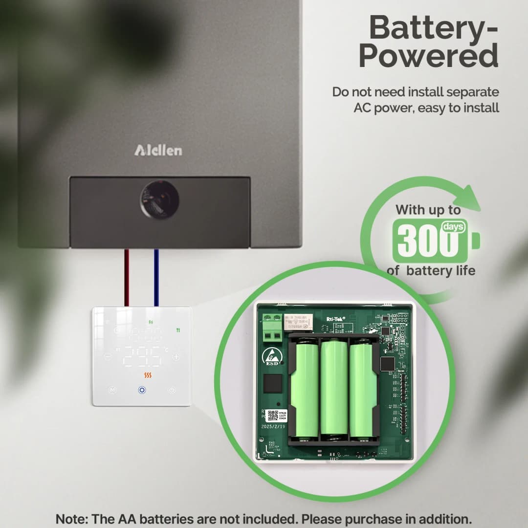 MOES Tuya ترموستات ذكي يعمل بـ WiFi/ZigBee منظم حرارة يعمل بالبطارية جهاز تحكم في درجة حرارة سخان الغاز عبر Alexa وGoogle Home - 2