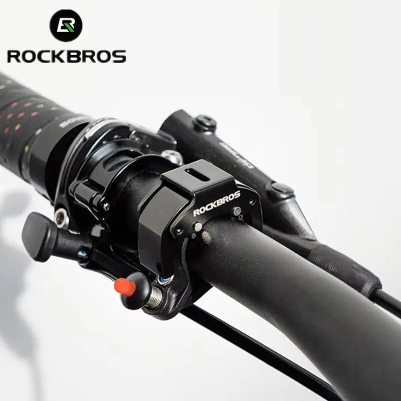 جرس دراجة ROCKBROS كلاسيكي من الفولاذ المقاوم للصدأ، أسود وأحمر، صوت واضح، إكسسوارات جرس دراجة