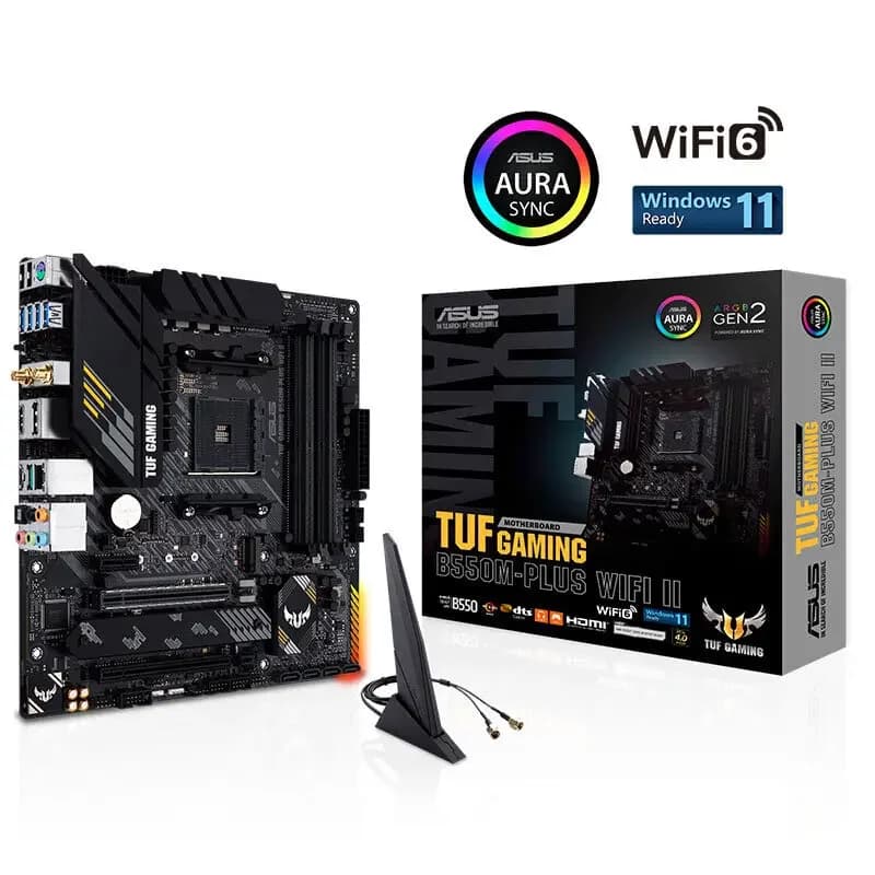 لوحة أم للألعاب من ASUS TUF GAMING B550M-PLUS WIFI II جديدة B550 DDR4 AMD مقبس AM4 Wi-Fi 6 M-ATX 24.4 سم × 24.4 سم - 4