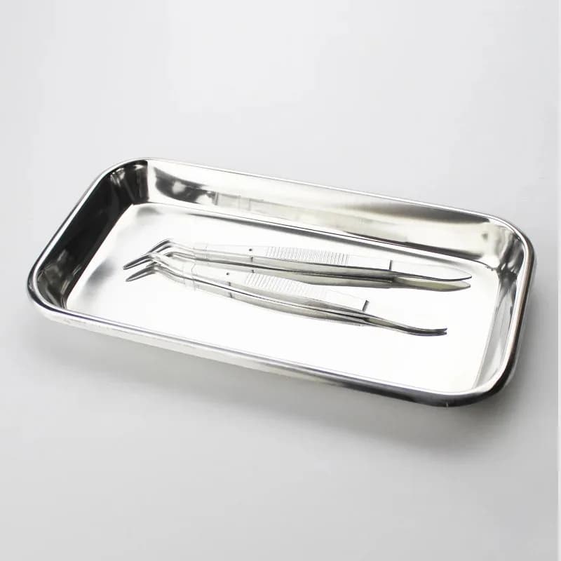 1/2pcs Kitchen Tray Stainless Steel Square Storage Tray Dental Medical Tool Nail Tattoo Dental Medical Device Supplies Tray Dish - 4