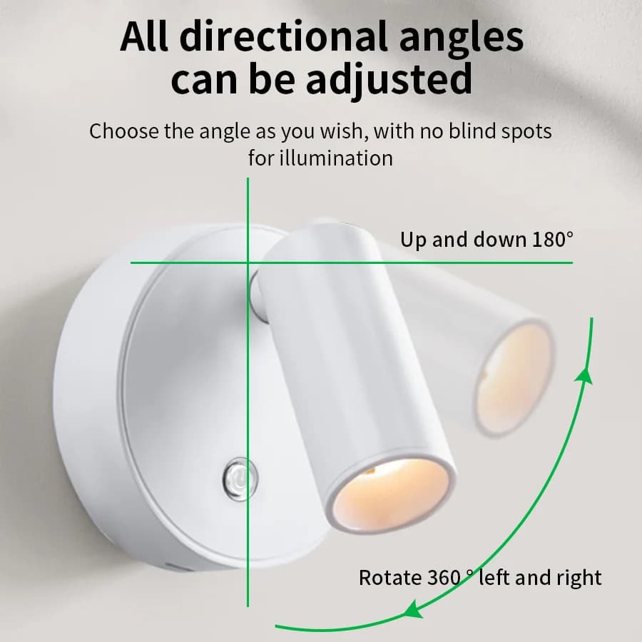 Magnetic Base USB Rechargeable LED Cordless Wall Light Touch Switch Black White Gold Silvery Dimmable Bedside Lamp For Reading - 4