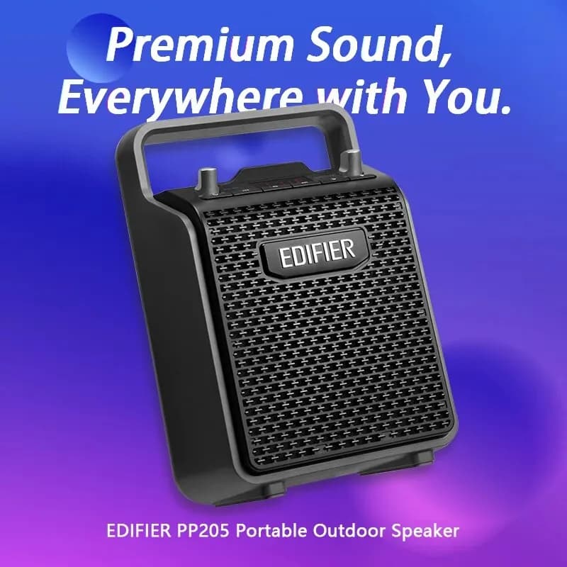 سماعة بلوتوث محمولة خارجية Edifier PP205، مدخلات USB وبطاقة TF، تشغيل لمدة 8 ساعات، دعم ميكروفون سلكي، سماعة كاريوكي - 2