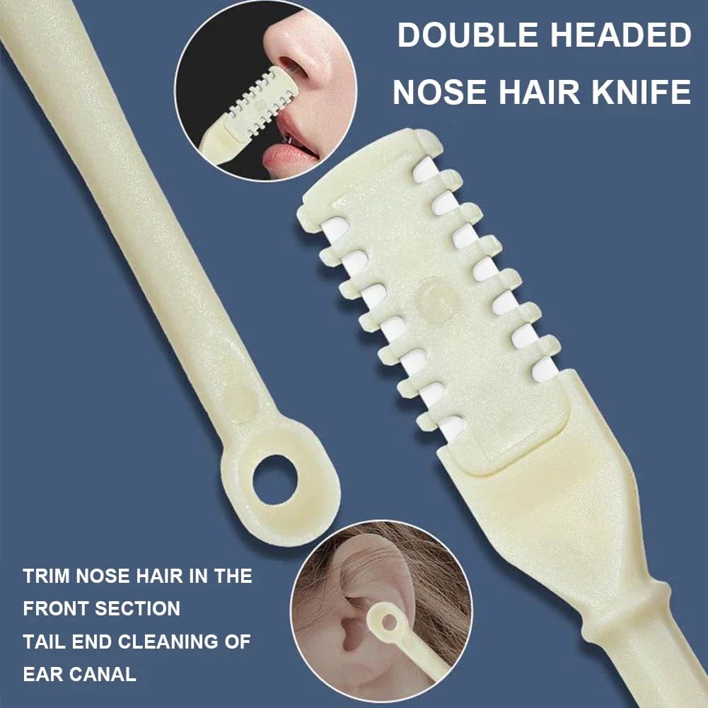 مجموعة تشذيب شعر الأنف يدوية، رأس مزدوج، آمنة للرجال والنساء، سهلة الاستخدام - 5
