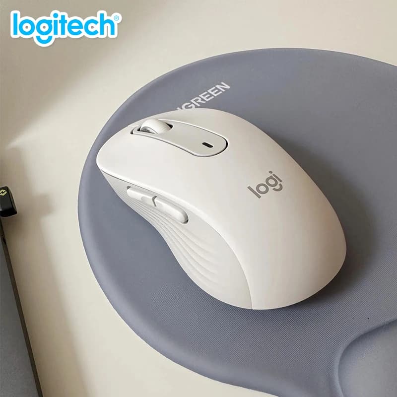 فأرة بلوتوث لاسلكية Logitech Signature M650، صوت خفيف، مناسبة للأعمال والكمبيوتر المحمول والأجهزة اللوحية، صامتة، وضع مزدوج للمكتب والمنزل - 2