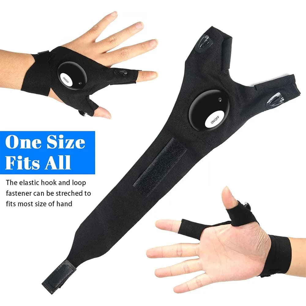 قفازات كشاف LED، هدايا مميزة للرجال والبالغين، إضاءة أصابع مثالية للصيد والتخييم - 4