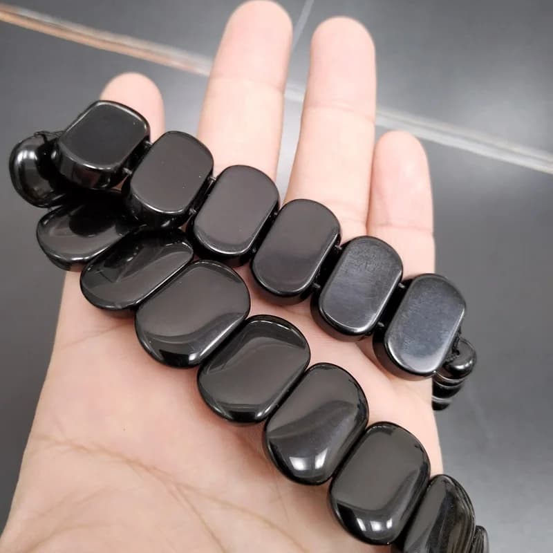 سبحة رجالية من العقيق الأسود الطبيعي، خرز على شكل صف، سوار يوناني، إكسسوارات رمضان عربية، هدية عيد إسلامية، مسبحة - 2