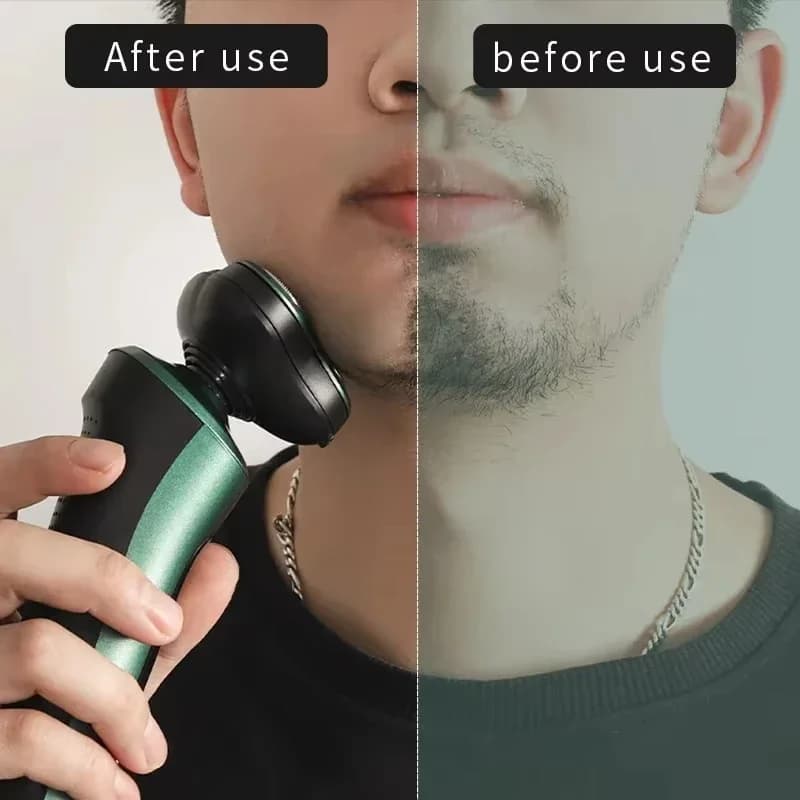 ماكينة حلاقة كهربائية جديدة بشاشة عرض رقمية LED وشفرات ثلاثية عائمة قابلة للشحن عبر USB وغسل متعددة الوظائف سكين اللحية - 6