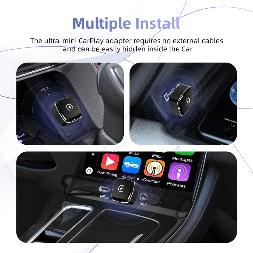 محول ذكي AI Box 2 في 1 صغير من Wired إلى Wireless Carplay وAndroid Auto متوافق مع 98% من السيارات تشغيل فوري واي فاي - 5