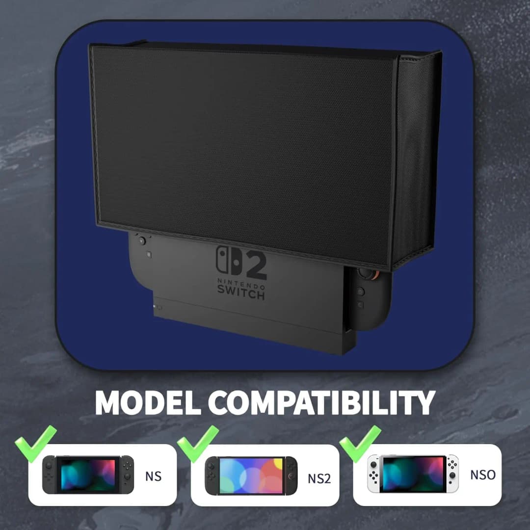 غطاء غبار لوحدة تحكم نينتندو سويتش 2، مضاد للخدش والغبار، حافظة واقية لجهاز سويتش وقاعدة شحن OLED - 2