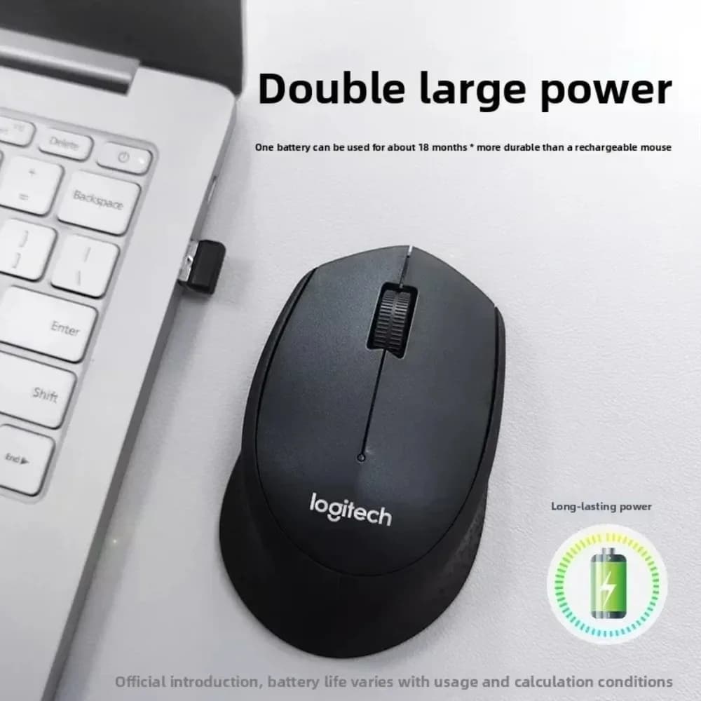 Logitech M330 Ergonomic Contour Wireless Silent Mouse Comfort Grip Design Quiet Click for Office Home PC Computer Accessories - 2