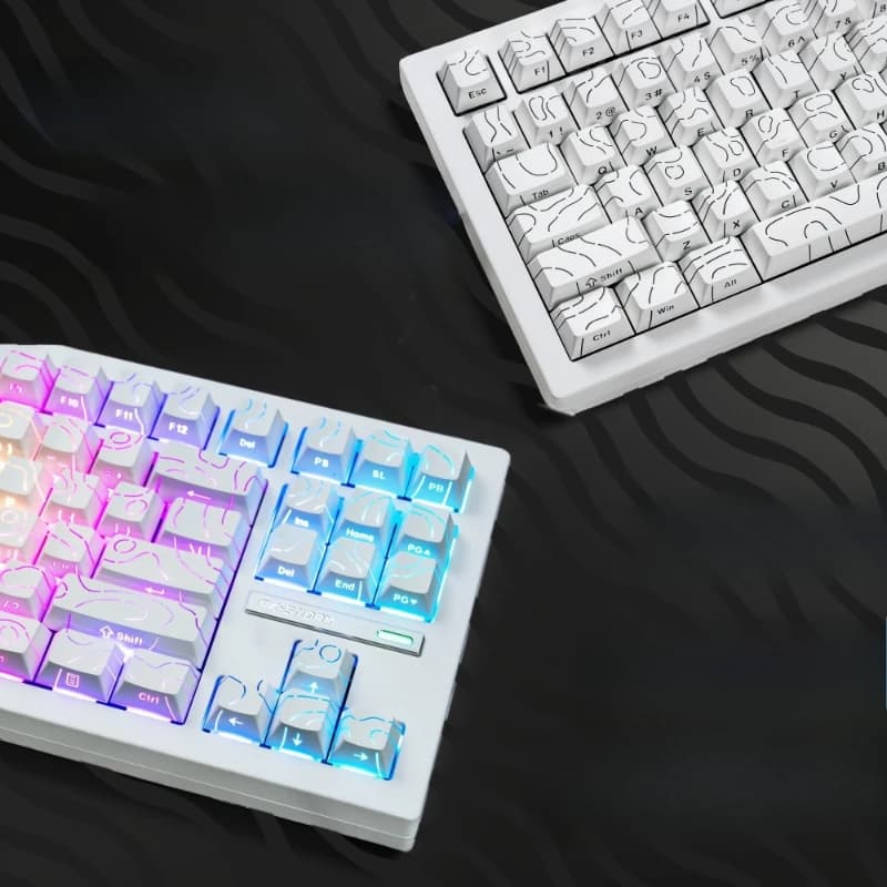 Contour 4.0 Side Engraved Keycap PBT Translucent 97 Key Gaming Mechanical Keyboard Key Cap White For Magnetic Switch F75 GMK87 - 5