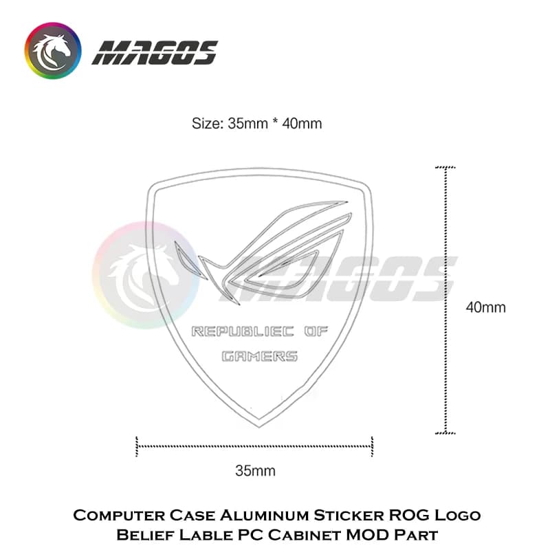 ASUS ROG Gamer Metal Logo Belief Sticker For Phone Computer Case Black/White - 2