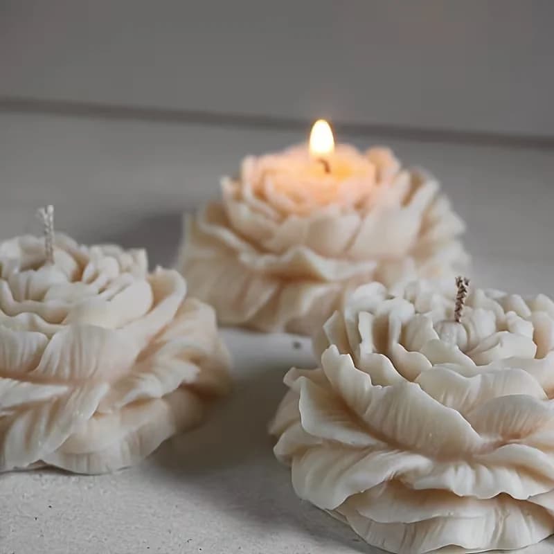 قالب سيليكون كبير جداً لصنع شموع على شكل زهور ثلاثية الأبعاد، أداة لصنع الجبس والراتنج، مجموعة لصنع الصابون اليدوي - 6