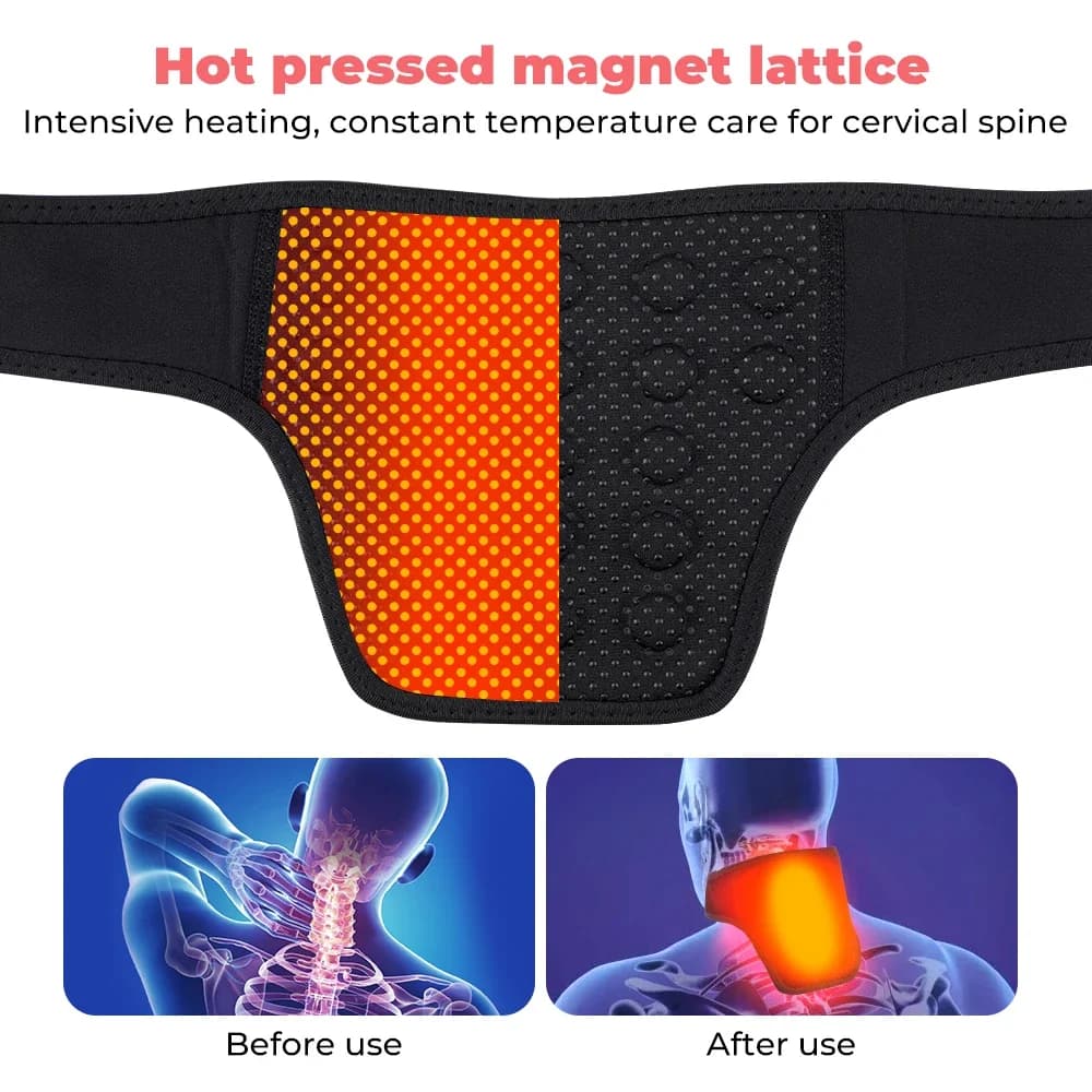 Tourmaline Neck Brace Self-heating Belt Wrap Cervical Protector Magnetic Therapy Support Wrap Band Pain Relief Health Care - 6