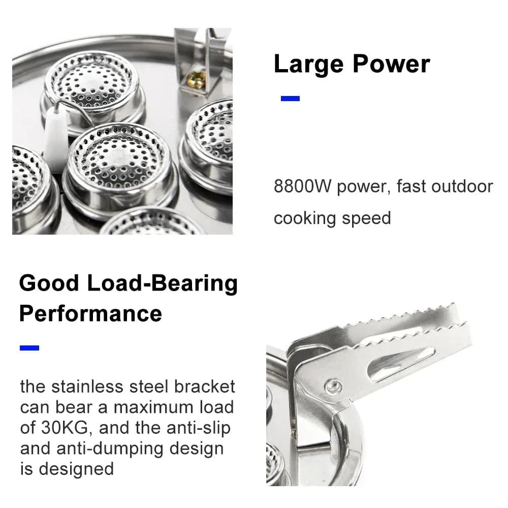 موقد سياحي محمول للتخييم في أي مكان، أواني طهي، فرن محمول، مستلزمات نزهات وشواء - 4