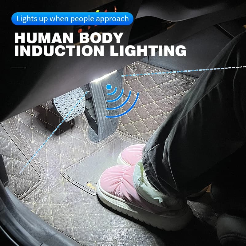 إضاءة LED باستشعار الحركة 650 مللي أمبير USB قابلة لإعادة الشحن إضاءة استشعار تلقائية مصباح قدم لاسلكي لباب صندوق السيارة - 2