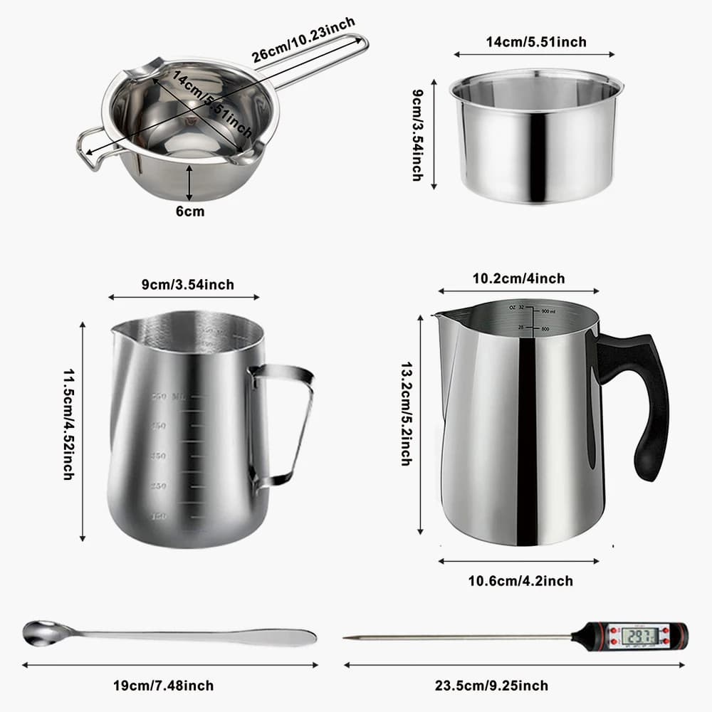 1 مجموعة شمعة صنع عدة صب وعاء شمعة صنع لوازم أدوات عدة لتقوم بها بنفسك شموع الشمع اليدوية مع لوح تسخين ذوبان الشمع - 6
