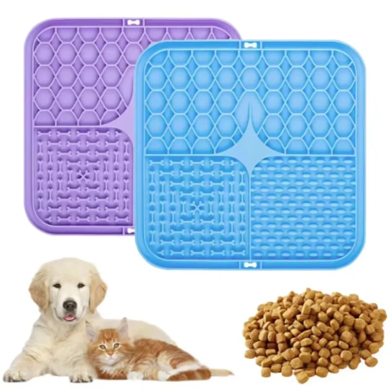 Pet Lick Silicone Mat Slow Feeder Dog Food Plate Bathing Distraction Sucker Training Feeder for Dogs Kitchen Supplies - 3