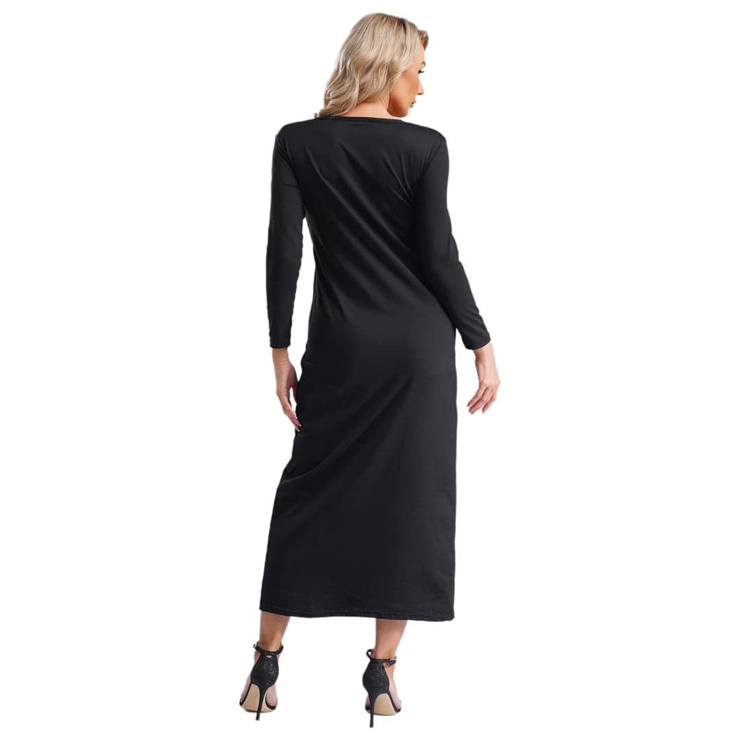 عبايات نسائية فستان عربي إسلامي بأكمام طويلة فستان صلاة مسلم قفطان دبي فساتين طويلة فضفاضة فستان ماكسي طويل أساسي قفطان دبي - 5